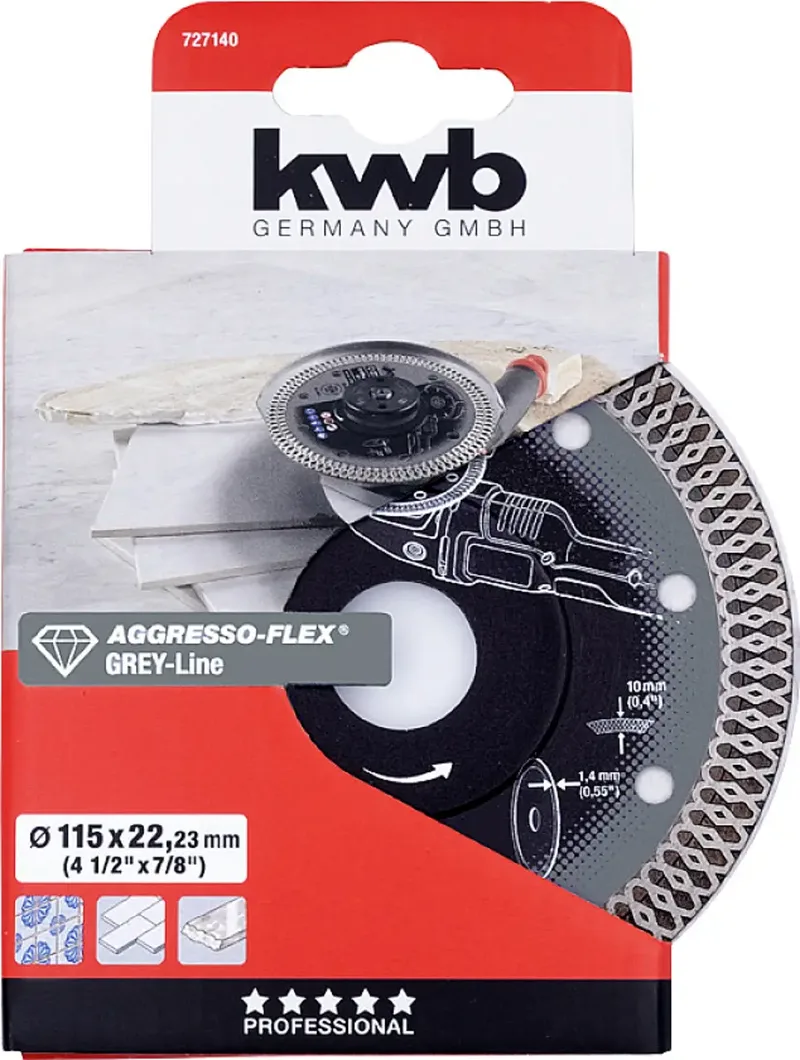 kwb 727140 Diamanttrennscheibe Durchmesser 115 mm Bohrungs-Ø 22.23 mm 1 St. de KWB – image du produit 3 sur 3