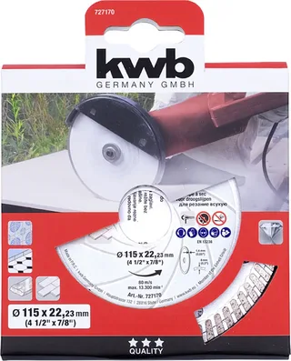 kwb 727170 Diamanttrennscheibe Durchmesser 115 mm Bohrungs-Ø 22.23 mm 1 St. de KWB – image du produit 2 sur 2