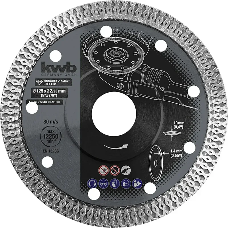 kwb 727540 Diamanttrennscheibe Durchmesser 125 mm Bohrungs-Ø 22.23 mm 1 St. de KWB – image du produit 1 sur 3