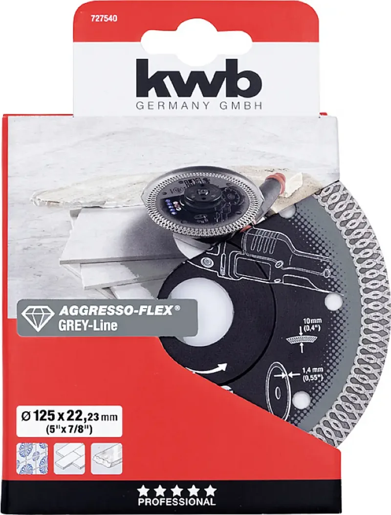 kwb 727540 Diamanttrennscheibe Durchmesser 125 mm Bohrungs-Ø 22.23 mm 1 St. de KWB – image du produit 3 sur 3