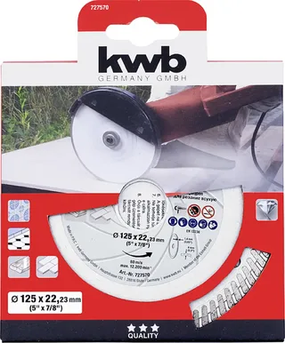 kwb 727570 Diamanten doorslijpschijf Diameter 125 mm Boordiameter 22.23 mm 1 stuk(s) fra KWB – produktbillede 2 af 2