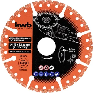 kwb 789140 Diamanttrennscheibe Durchmesser 115 mm Bohrungs-Ø 22.23 mm 1 St. fra KWB – produktbillede 1 af 3