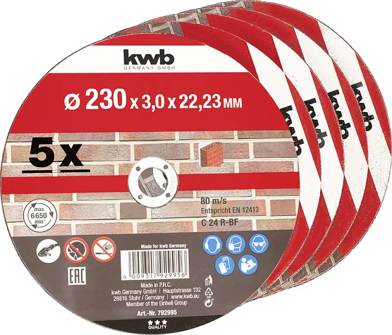 kwb 792995 Trennscheibe gerade 230 mm 5 St. Stein van KWB – productafbeelding