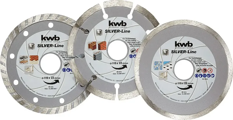 kwb 797080 Diamanttrennscheibe Durchmesser 115 mm Bohrungs-Ø 22 mm 3 St. de KWB – image du produit 1 sur 3