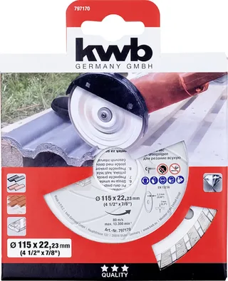 kwb 797170 Diamanten doorslijpschijf Diameter 115 mm Boordiameter 22.23 mm Steen 1 stuk(s) de KWB – image du produit 2 sur 2
