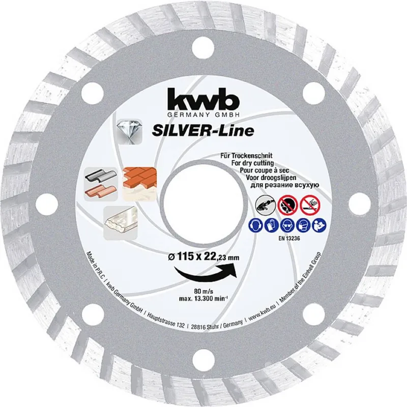kwb 797170 Diamanten doorslijpschijf Diameter 115 mm Boordiameter 22.23 mm Steen 1 stuk(s) de KWB – image du produit 1 sur 2