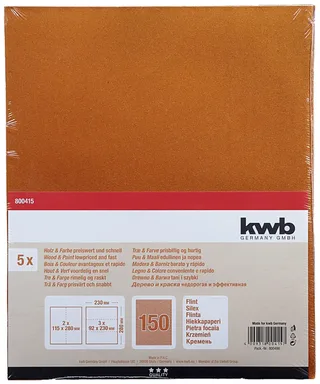kwb 800415 Schleifpapier Körnung (num) 150 (L x B) 280 mm x 230 mm 5 St. de KWB – image du produit 3 sur 3