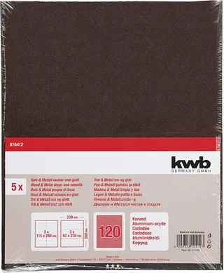 kwb 810412 Schleifpapier Körnung (num) 120 (L x B) 280 mm x 230 mm 5 St. von KWB – Produktbild 3 von 3