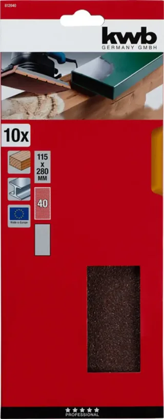 kwb 812040 Papier abrasif Grain 40 (L x l) 280 mm x 115 mm 10 pc(s) de KWB – image du produit 3 sur 3
