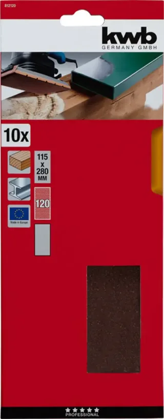 kwb 812120 Schleifpapier Körnung (num) 120 (L x B) 280 mm x 115 mm 10 St. von KWB – Produktbild 3 von 3