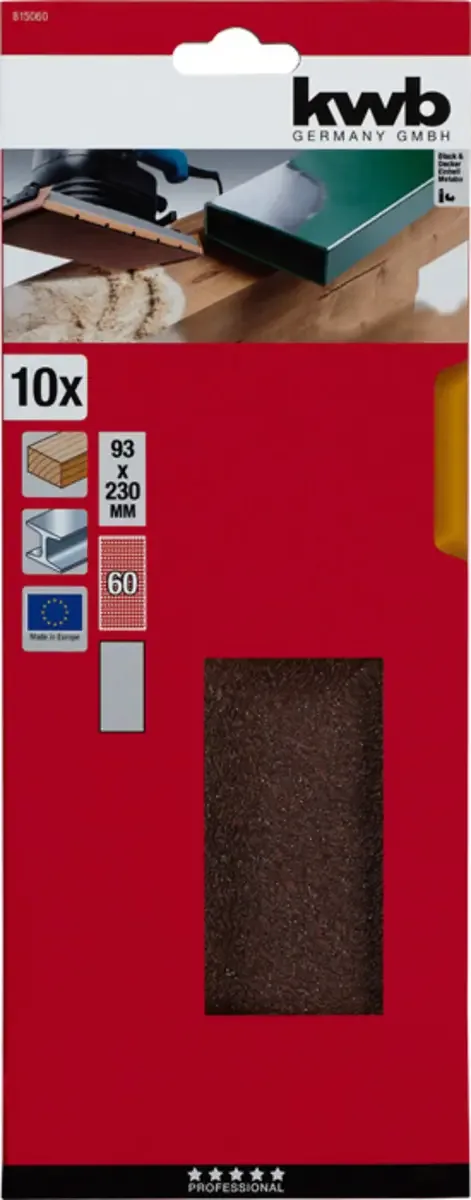 kwb 815060 Papier abrasif Grain 60 (L x l) 230 mm x 93 mm 10 pc(s) de KWB – image du produit 3 sur 3