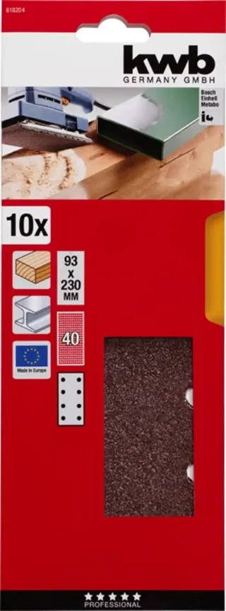 kwb 818204 Schleifpapier Körnung (num) 40 (L x B) 230 mm x 93 mm 10 St. fra KWB – produktbillede 3 af 3