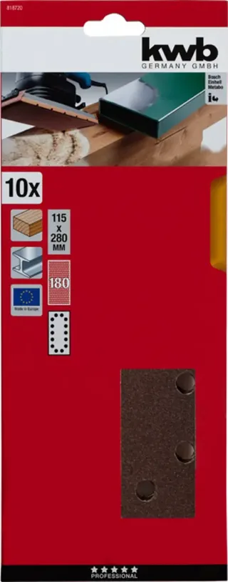 kwb 818720 Schuurpapier Korrelgrootte (num) 180 (l x b) 280 mm x 115 mm 10 stuk(s) by KWB – product image 2 of 2