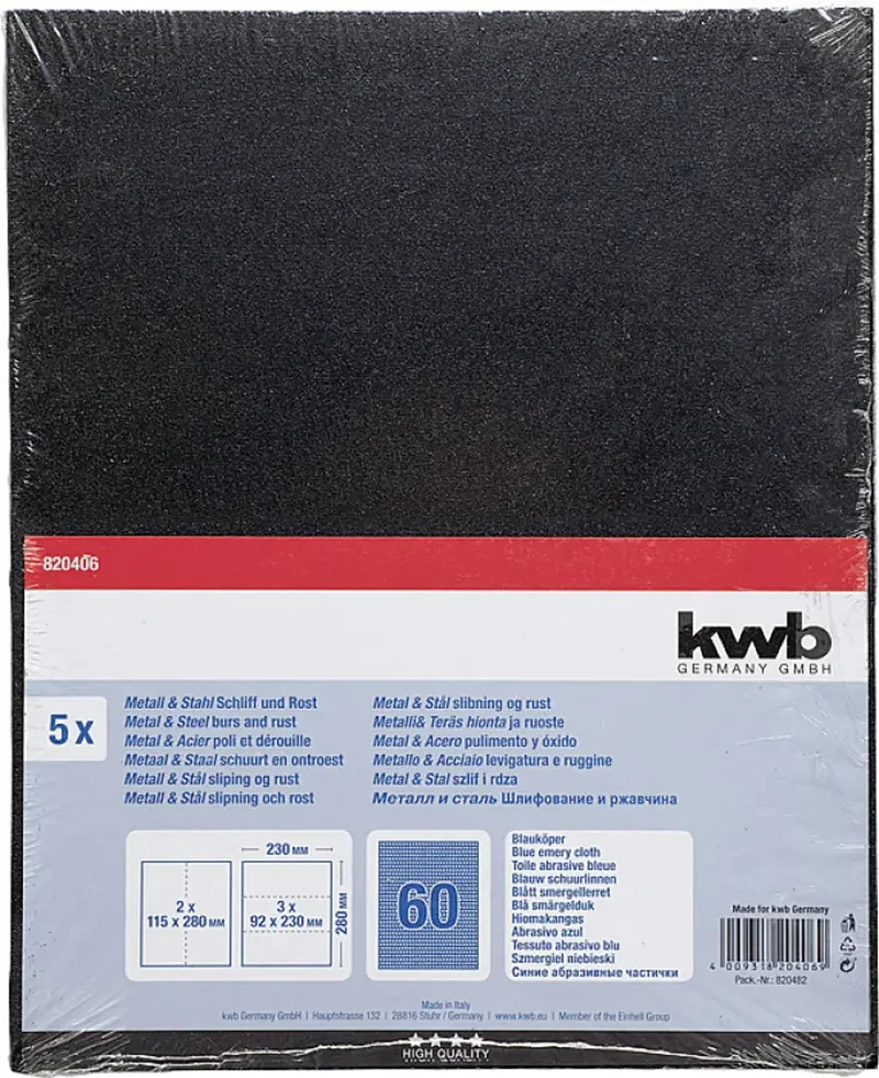 kwb 820406 Schleifpapier Körnung (num) 60 (L x B) 280 mm x 230 mm 5 St. von KWB – Produktbild 3 von 3