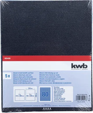 kwb 820408 Schleifpapier Körnung (num) 80 (L x B) 280 mm x 230 mm 5 St. de KWB – image du produit 3 sur 3