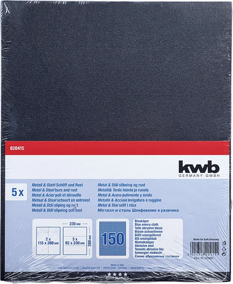 kwb 820415 Schleifpapier Körnung (num) 150 (L x B) 280 mm x 230 mm 5 St. von KWB – Produktbild 3 von 3