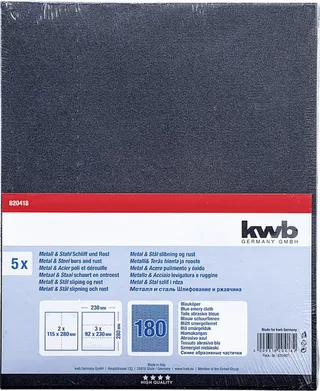 kwb 820418 Schleifpapier Körnung (num) 180 (L x B) 280 mm x 230 mm 5 St. de KWB – image du produit 3 sur 3