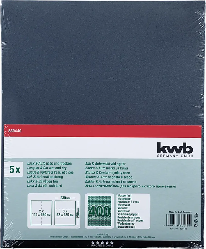 kwb 830440 Schleifpapier Körnung (num) 400 (L x B) 280 mm x 230 mm 5 St. von KWB – Produktbild 3 von 3