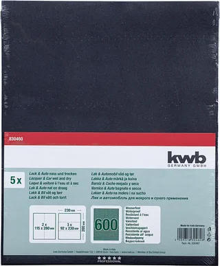 kwb 830460 Schleifpapier Körnung (num) 600 (L x B) 280 mm x 230 mm 5 St. von KWB – Produktbild 3 von 3