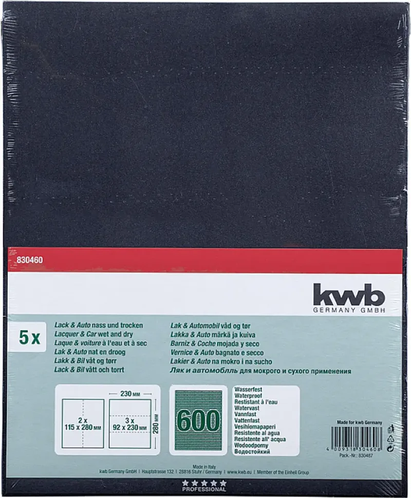 kwb 830460 Schleifpapier Körnung (num) 600 (L x B) 280 mm x 230 mm 5 St. von KWB – Produktbild 3 von 3