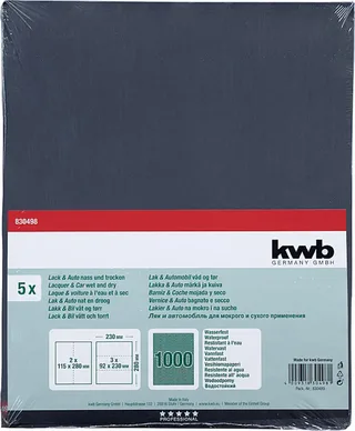 kwb 830498 Schuurpapier Korrelgrootte (num) 1000 (l x b) 280 mm x 230 mm 5 stuk(s) de KWB – image du produit 3 sur 3