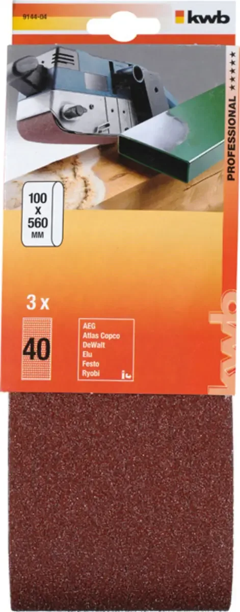 kwb 914404 Schleifband-Set Körnung (num) 40 (L x B) 560 mm x 100 mm 3 St. von KWB – Produktbild 3 von 3