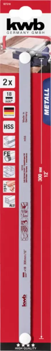 Lame de scie à métaux HSS flexible 300 mm kwb 187210 de KWB – image du produit 2 sur 2