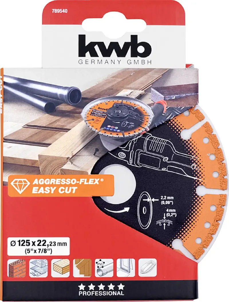 Multicut Diamant Doorslijpschijf 125 mm – Segmented Rim van KWB – productafbeelding 3 van 3