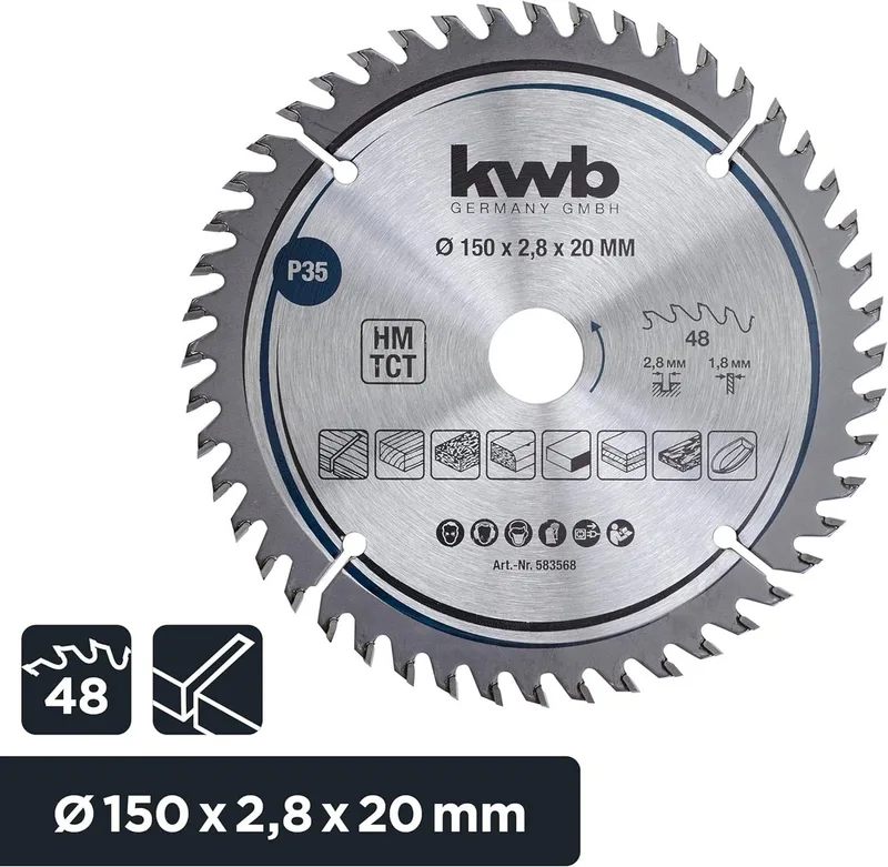 kwb 583568 Lame de scie circulaire 150 x 20 mm 1 pc(s) de KWB – image du produit 2 sur 5