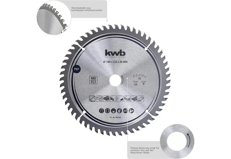 kwb 583568 Lame de scie circulaire 150 x 20 mm 1 pc(s) de KWB – image du produit 3 sur 5