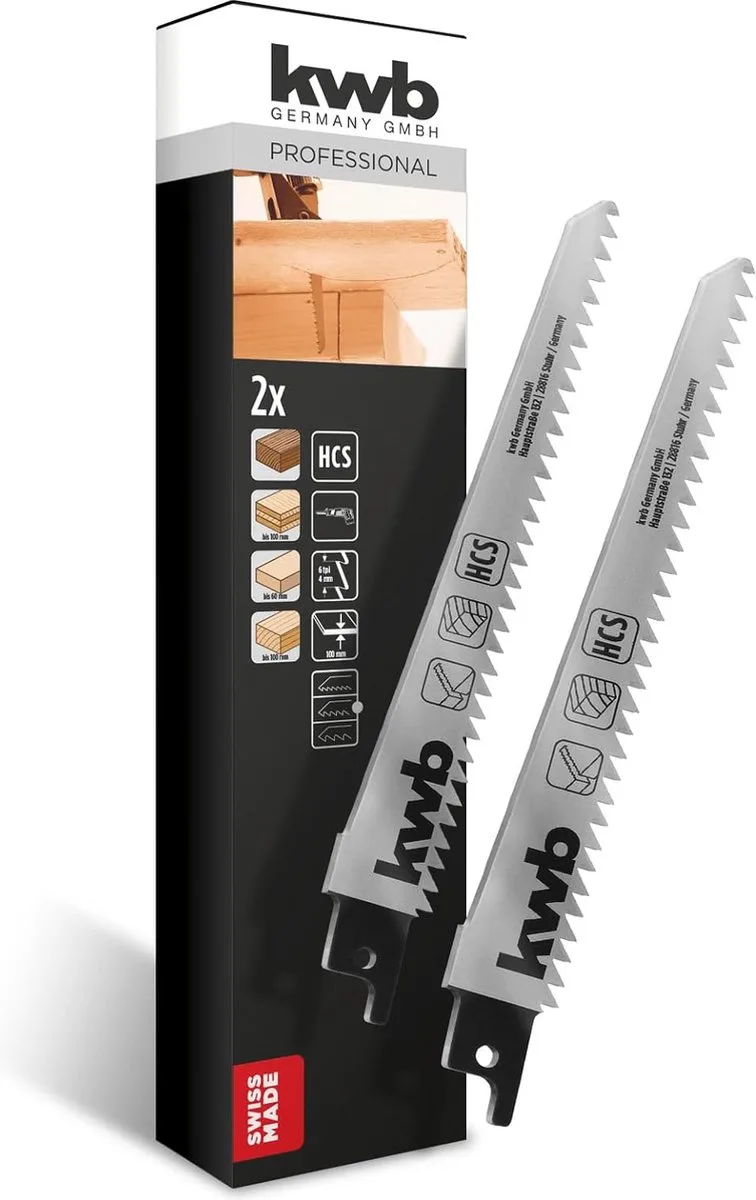 Reciprozaagblad HCS Medium 153 mm - 2 stuks van KWB – productafbeelding