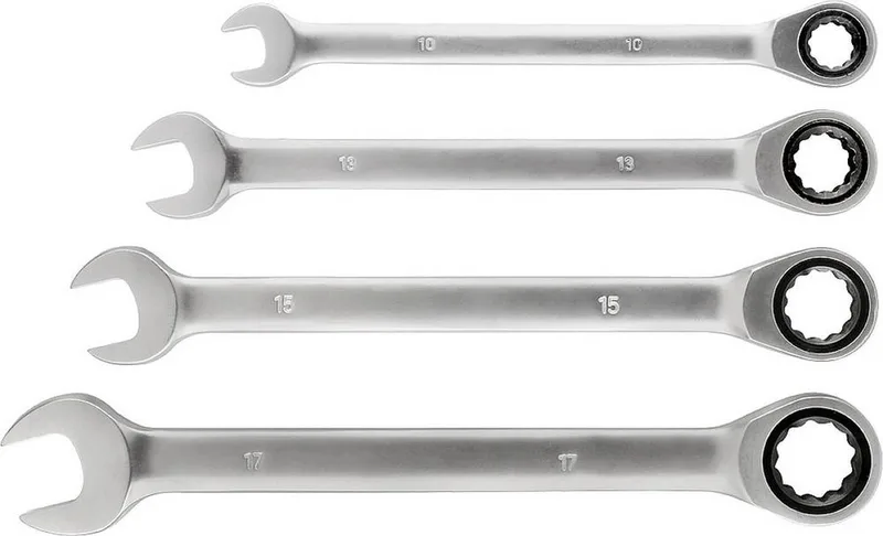 Ringsteeksleutelset - met Ring Ratel - 10-13-15-17mm de KWB, Kleurloos – image du produit