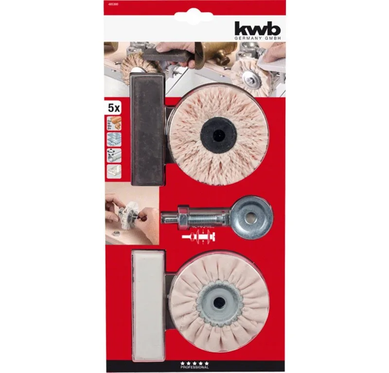 Schleifscheibe kwb 485300 Polier-Satz - 6-tlg. inkl. Polierpaste 6 St. de KWB – image du produit 4 sur 4