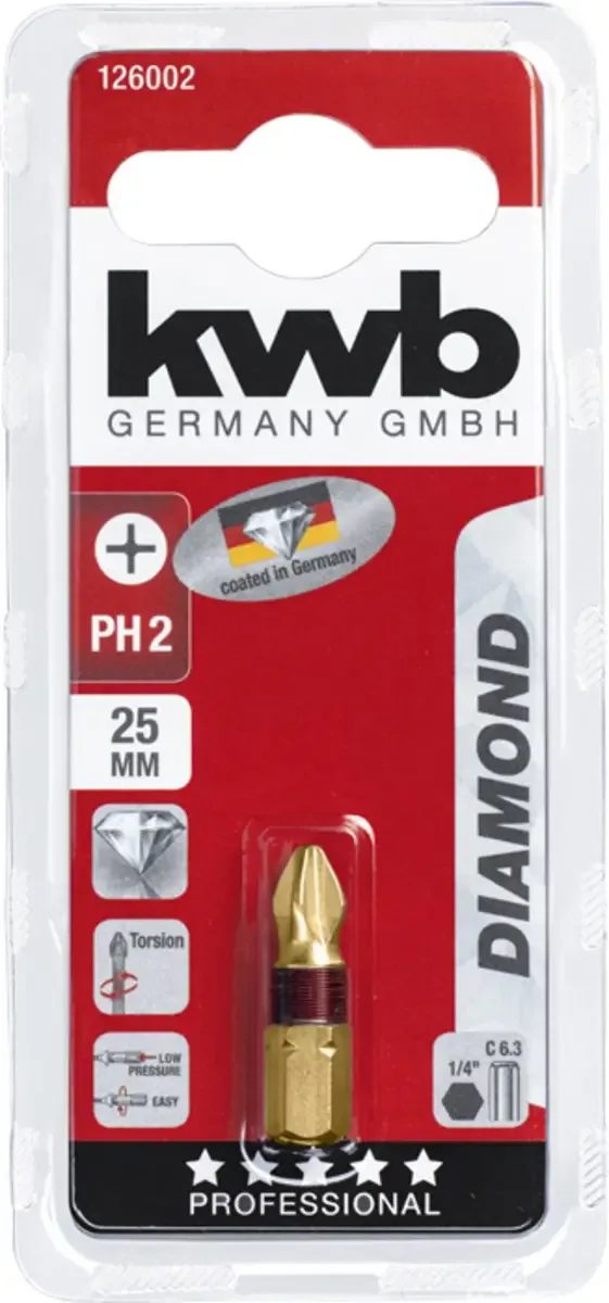 Schroefbit 25mm - Diamant Philips PH-2 von KWB – Produktbild 3 von 3