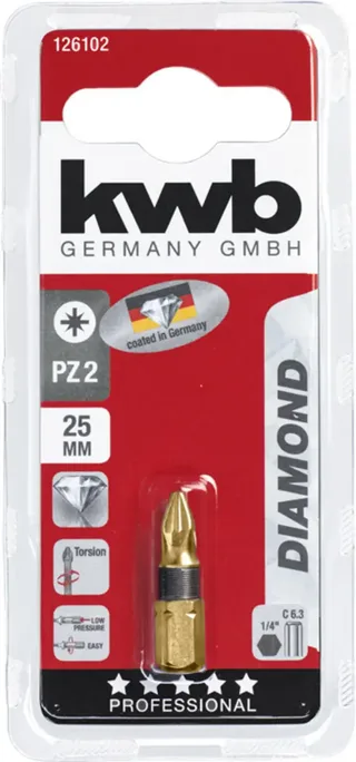 Schroefbit 25mm - Diamant Pozidrive PZ-2 by KWB – product image 3 of 3