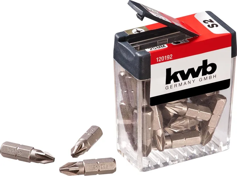 Schroefbit box - PZ2 - 25mm (25 stuks) by KWB – product image