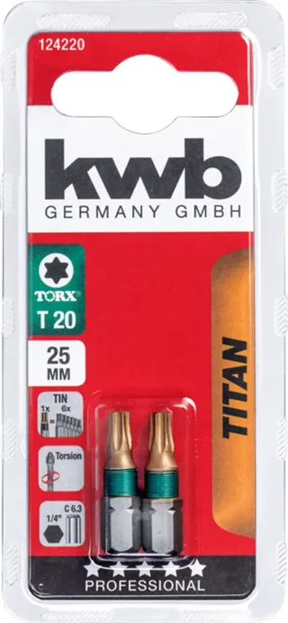 Schroefbit Torx 25mm Titaan Torx-20 - 2 stuks by KWB – product image 3 of 3