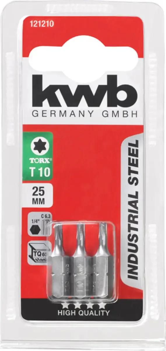 Schroefbits Torx 25mm - 3 stuks - Torx 10 by KWB – product image 3 of 3