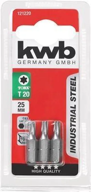 Schroefbits Torx 25mm - 3 stuks - Torx 20 by KWB – product image 1 of 3