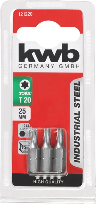 Schroefbits Torx 25mm - 3 stuks - Torx 20 by KWB – product image 3 of 3