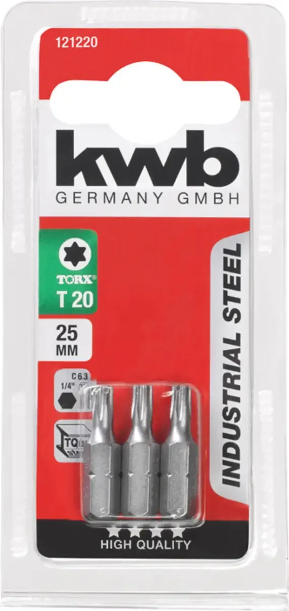 Schroefbits Torx 25mm - 3 stuks - Torx 20 by KWB – product image 3 of 3
