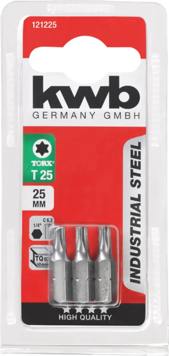 Schroefbits Torx 25mm - 3 stuks - Torx 25 de KWB – image du produit 3 sur 3