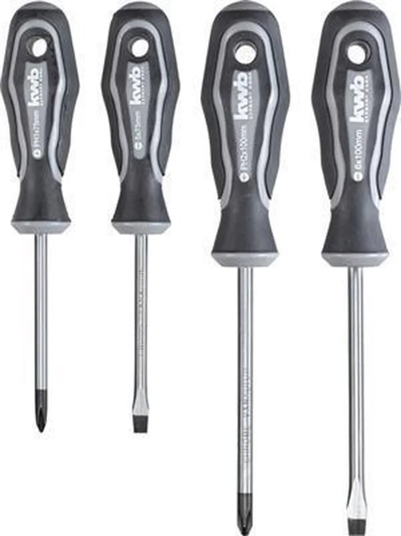 Schroevendraaierset - type C Vanadium - plat en kruis - 4-delig de KWB, Zie omschrijving – image du produit