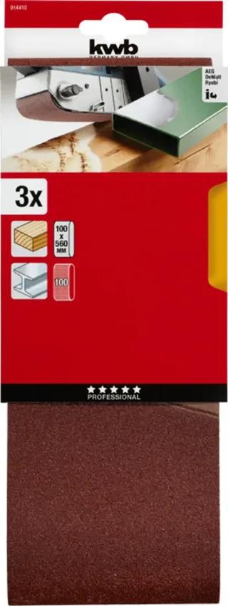 Schuurband 100 x 560 mm, K100 by KWB – product image 3 of 3
