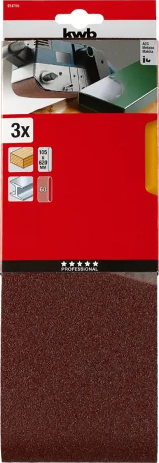 Schuurband 105 x 620 mm, K60 by KWB – product image 3 of 3