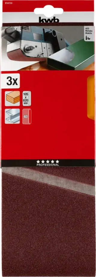schuurband 105 x 620 mm - Korrel 80 - 914708 - 3 stuks by KWB – product image 3 of 3