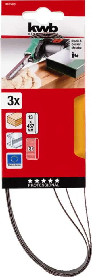 schuurband 13 x 457 mm - Korrel 60 - 910506 - 3 stuks by KWB – product image 3 of 3