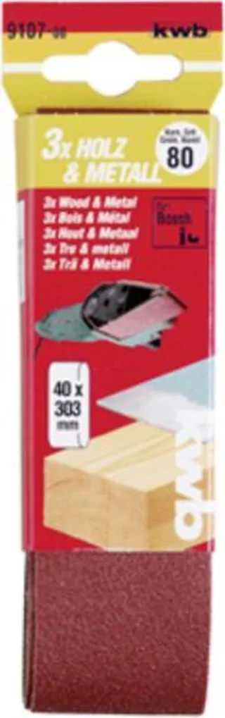 schuurband 40 x 305 mm - Korrel 100 - 910710 - 3 stuks de KWB – image du produit 1 sur 3