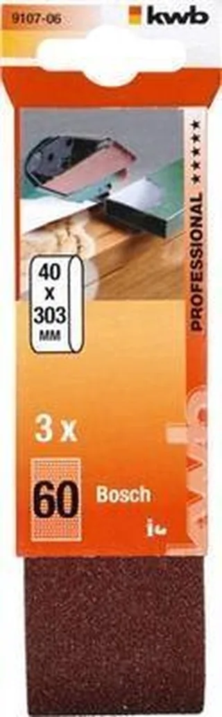 schuurband 40 x 305 mm - Korrel 60 - 910706 - 3 stuks by KWB – product image 1 of 3