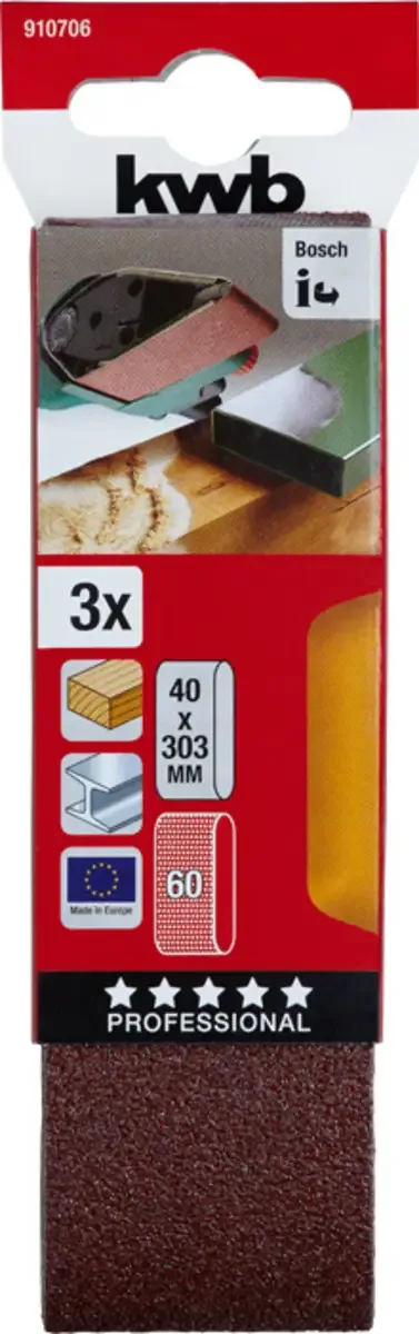schuurband 40 x 305 mm - Korrel 60 - 910706 - 3 stuks by KWB – product image 3 of 3